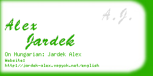 alex jardek business card